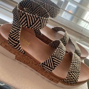 Black and white sandals. Size 9 1/2